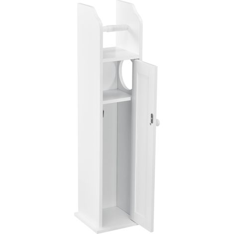 Toilettenpapierhalter Falkenberg 78x20x18 cm Badezimmerschrank mit Ablage Weiß en.casa