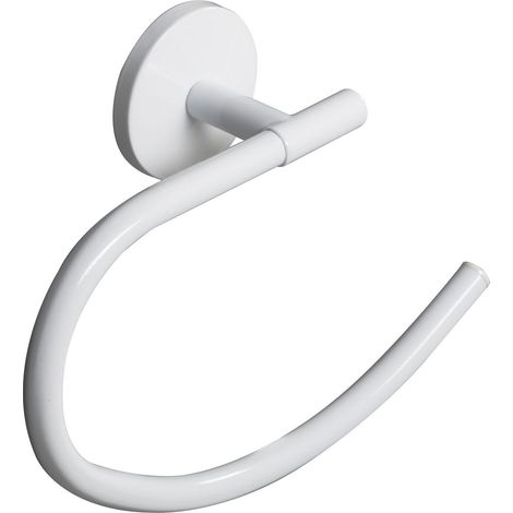 Porta asciugamani anello acciaio bianco mod. One Duo Bianca