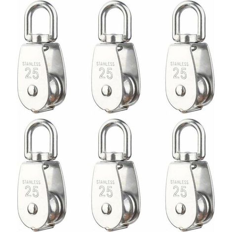 M25 Heberolle – Maximale Traglast 150 kg – 360°-Drehung – Edelstahl 304 – 6er-Pack (1/5)