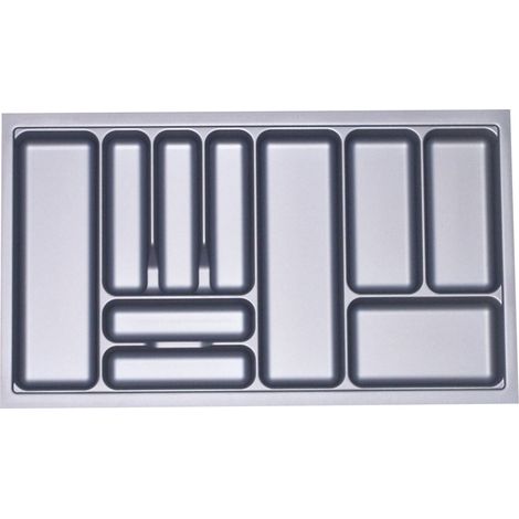 ORGA-BOX I Besteckeinsatz Besteckkasten silbergrau 900 mm für Blum Tandembox u. ModernBox