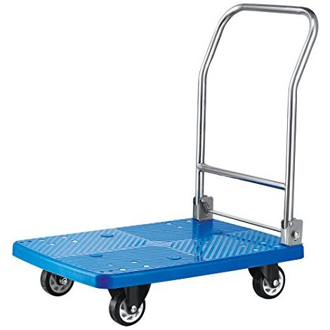 Carrello con piattaforma di trasporto con maniglia pieghevole 73x48cm fino a 150kg (1/2)