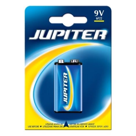 Jupiter Pack de 1 Pila Salina 6F22
Gama de pilas salinas desarrolladas para aparatos que requieren un bajo consumo de energÃ­a como relojes, despertad