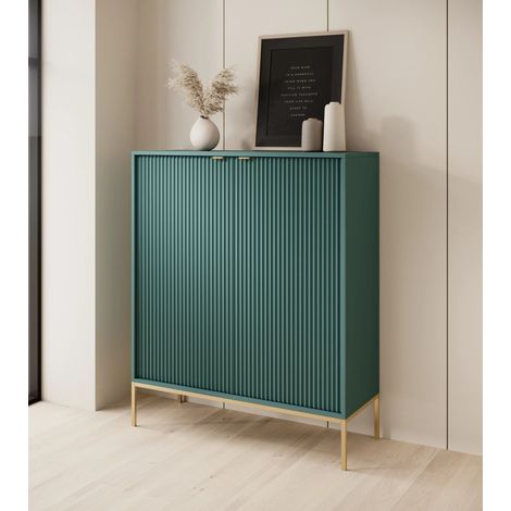 AX LIVING Modern Kommode Eternas K104 mit Lamellenfront 104 cm Grün