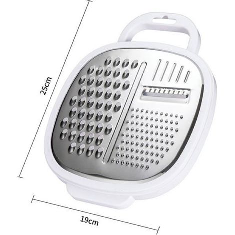1 Râpe à fromage avec bac de rangement, acier inoxydable, poignée ergonomique, pour cuisine et camping (1/4)