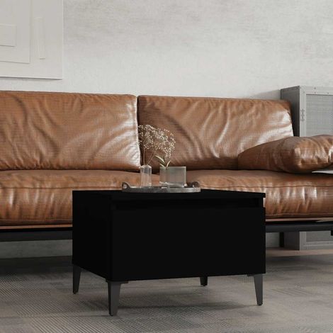 vidaXL Table d'appoint Noir 50x46x35 cm Bois d'ingénierie (1/5)