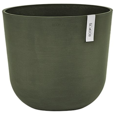 Vaso Rotondo Oslo D25 H21.8 cm Verde Kaki ECOPOTS
