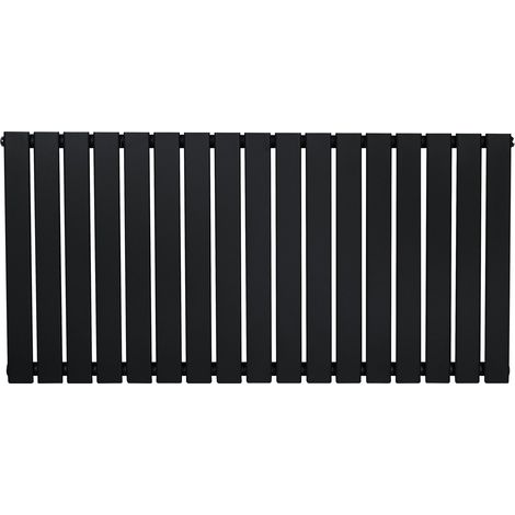 Flachheizkörper Designer, Horizontal, Schwarz, 600 x 1190mm