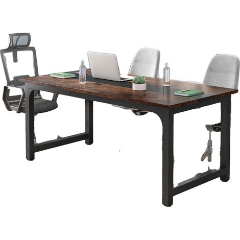 Scrivania, piano in legno resistente, design moderno, marrone vintage (1/2)