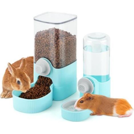 Distributeur d'eau pour lapins - 1,2 l - Bouteille d'eau suspendue - Distributeur automatique de nourriture pour animaux (1/4)