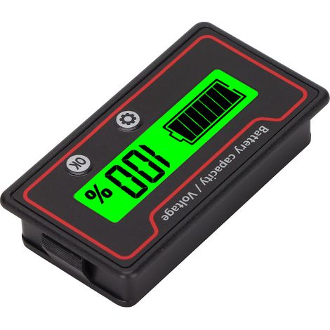 Indicateur de Niveau de Batterie LCD avec Alarme pour Véhicules Électriques 12‑84V - Moniteur de Tension et Capacité - Signal Lumineux Vert (1/5)
