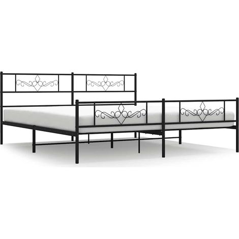 Maison Exclusive - Giroletto con Testiera e Pediera Metallo Nero 183x213 cm (1/5)