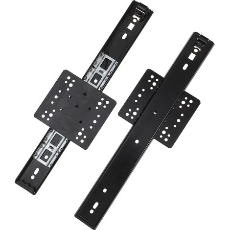 Lot de 2 glissières à billes pour tiroirs meubles TV portes cachées, (1/5)