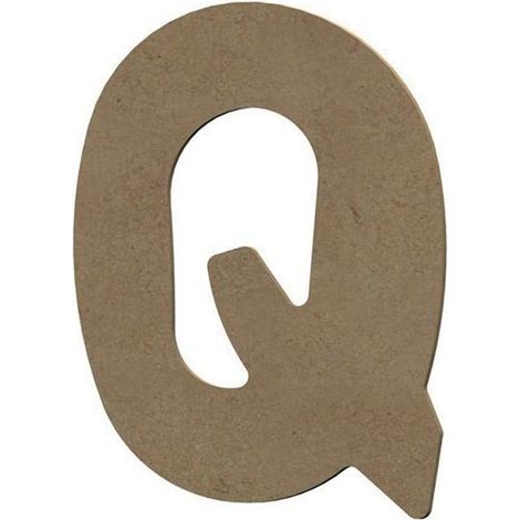 Lettre en bois Q 7 cm - Marron - Adulte - Mixte - Objets décoratifs - Artisanal (1/3)