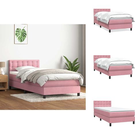 Boxspringbett mit Matratze Rosa 80x220 cm Samt - Boxspringbett - Boxspringbetten - Bett - Betten (1/5)