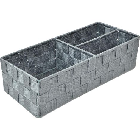 Cassetto poliestere grigio 3 scomparti cm 37x17h10 (1/2)