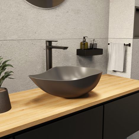 PixL 51 x 38 x 19 cm Aufsatzwaschbecken Infinitio ohne Überlauf, grau (CEPX5038GRM) (1/4)