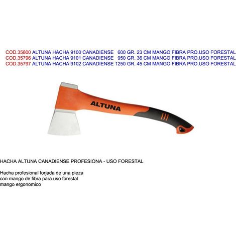 altuna finstock hacha 9100 canadiense   600 gr. 23 cm mango fibra pro.