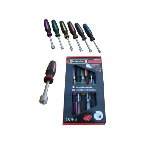 Set cacciaviti/giraviti a bussola/boccola per dadi esagonali 7 pezzi - Mod. B