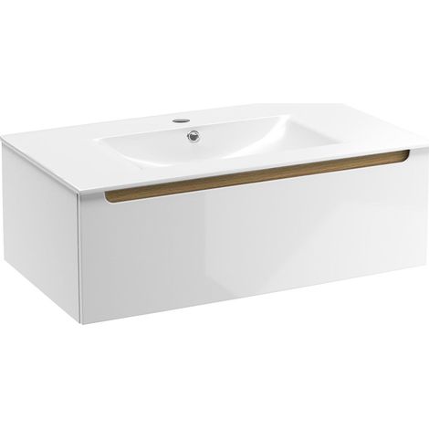 Naturel Mueble de baño con lavabo Naturel Stilla 80x30x45 cm, blanco (STILLAD08005U1)
