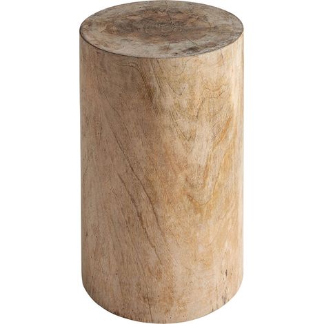 Tabouret ethnique en bois de suar marron finition taillée - Marron bois exotique suar (1/5)