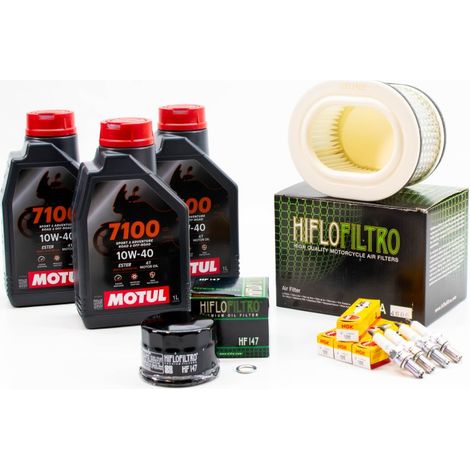 Kit Révision Filtres Bougies pour YAMAHA FZS 600 Fazer de 1998 à 2003 - MOTUL 7100 10W40 3L