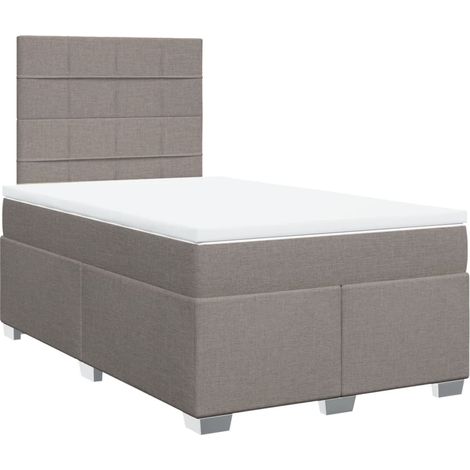 Maison Exclusive - Sommier à lattes de lit avec matelas taupe 120x190 cm tissu (1/5)