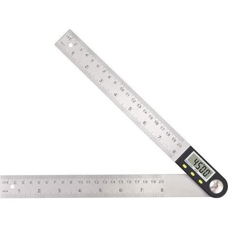 Rapporteur D'angle Numérique - 200 mm - Acier Inoxydable - 0 À 360 ° - Affichage LCD - Pour Menuiserie Et Construction - 1 Pièce (1/5)