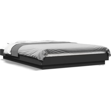 Maison Exclusive - Bettgestell mit LED Schwarz 120x200 cm Holzwer