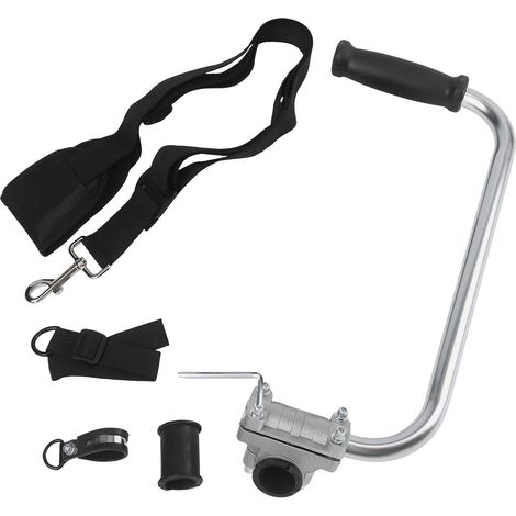 Kit poignée de tondeuse en aluminium avec sangle ergonomique Aluminium léger, résistant à la rouille, sangle en éponge douce, réduit la fatigue des épaules, construction (1/5)