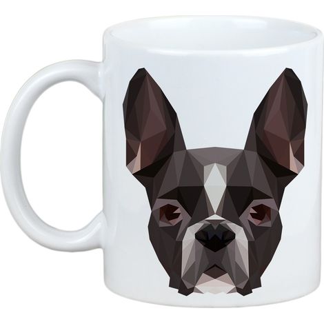 Boston Terrier, Boston Bull Terrier - tazza con foto e scritta cane geometrico Art-Dog (1/5)