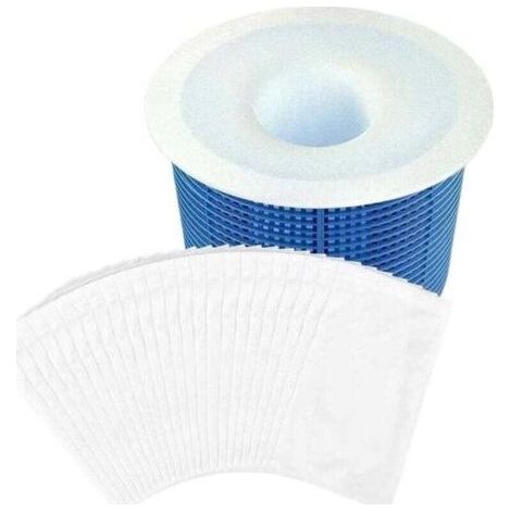 FENOPLASTICAUlisem30 Pièce Chaussette Skimmer Piscine,Chaussettes Skimmer Reutilisable pour Panier Skimmer,Maille Ultra Fine,Nylon Élastiqu Pool Skimmer Socks pour Peuvent Emprisonner Pollen, Feuilles (1/4)