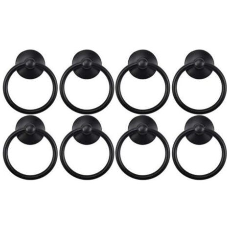 Set mit 8 Schrankgriffen, Retro-Griffe - Schwarz 4,45,4 cm, glänzende und langlebige Ausführung (1/5)