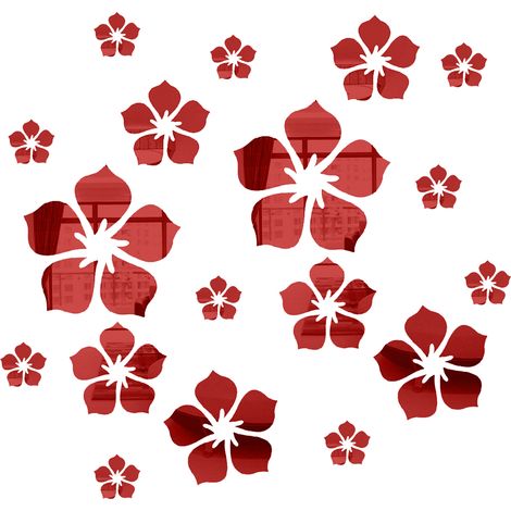 Autocollants Muraux En Acrylique - Décoration 3d Effet Miroir - Pour Salon Et Fond De Télévision - Lot De Pétales De Fleurs (1/5)