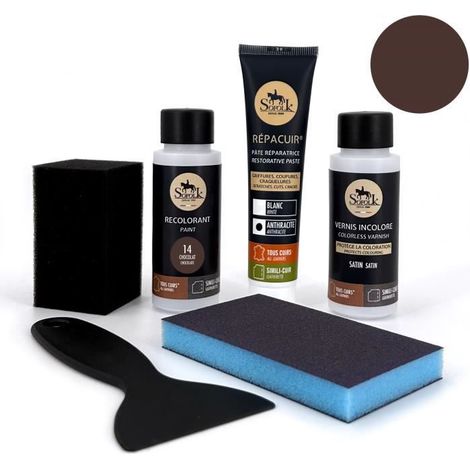 Kit di Ristrutturazione Pelle (14-CHOCCOLATO) - SOFOLK - Per Volante, Sedia Auto, Sedia, Selleria, Scarpe (1/4)