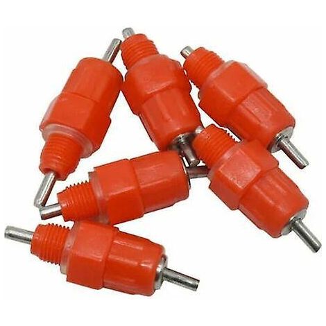 water Nipple Chicken Feeder Poultry Supplies Hen Screw In Style 5.21.5cm Fontainebleau 6pcs Red (1/5)