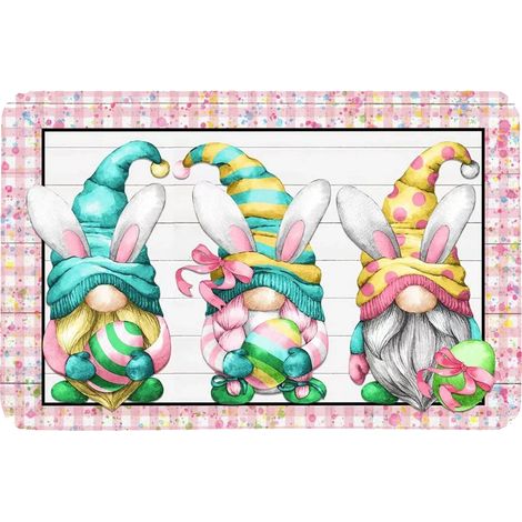 1 Tapis de sol, motif lapin de Pâques, camion fleuri, intérieur et extérieur, entrée et couloir (1/5)