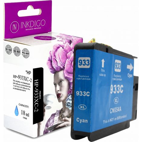 Tinta Inkdigo 933XL compatible con la impresora HP OfficeJet 6100e-Printer 7510WF con certificación TÜV. (1/5)