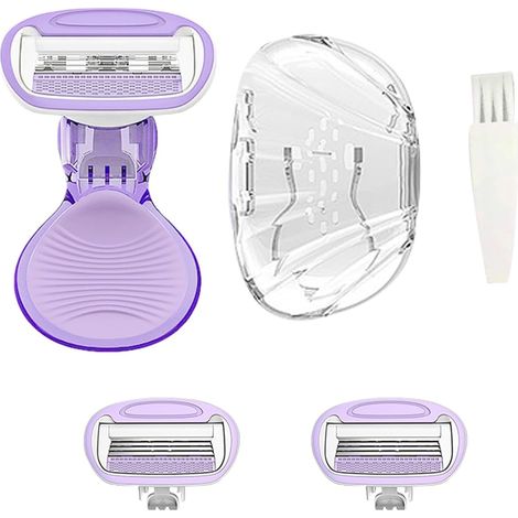 Rasoirs de voyage pour femmes, 1 unité, rasoir de voyage pour peaux sensibles, 2 recharges miniatures pour rasoir, essentiels pour vacances à la plage (1/4)