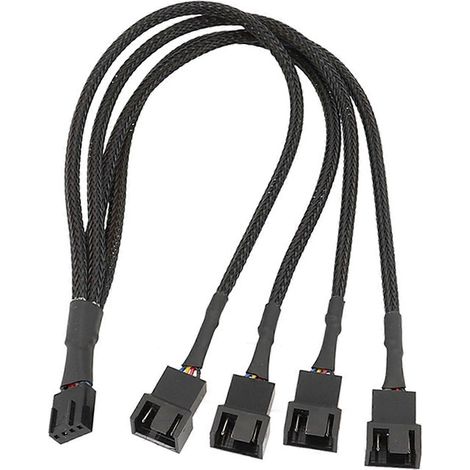 3/4-Wege-PC-Lüfterverteiler, 4-Pin-PWM-Lüfterverteiler, Lüfteranschlussverteiler, PC-Lüfterverteiler, 1-zu-3/4-Konverter, Gehäuselüfterverteiler, mehrfarbig (eins, vier) (1/5)