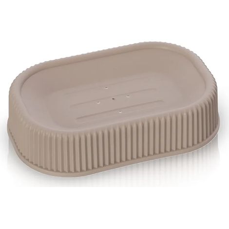 Porta sapone da appoggio tortora in plastica Ring (1/3)
