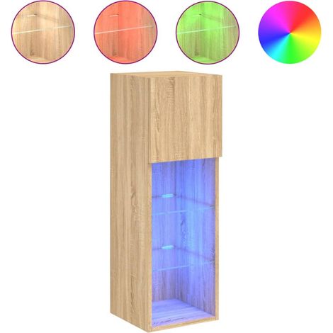 Maison Exclusive - TV-Schrank mit LED-Leuchten Sonoma-Eiche 30,5x
