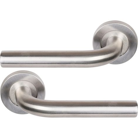 Coppia di Maniglie KLOSE Besser con Rosette, modello “Elsa” a L, in acciaio inox 304 Senza rosette di funzione