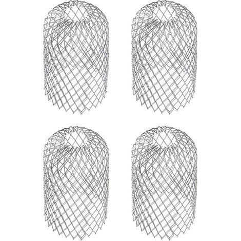 Set mit 4 Metall-Dachrinnenabdeckungen, dehnbarem Filtersieb, Laubsieb, Fallrohrschutz für Dachrinnen und Fallrohre (1/5)