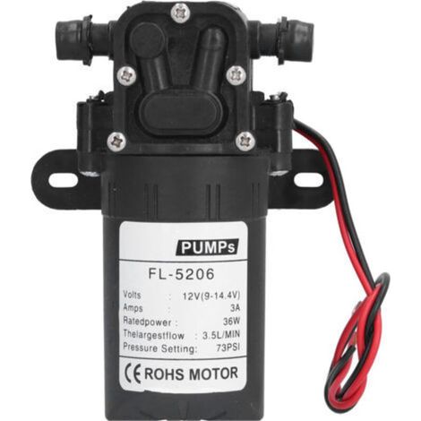 Pompe à diaphragme DC12V 36W 73PSIDébit 3,5 L/minRésistante à la corrosionPour irrigation et pulvérisation agricole (1/5)