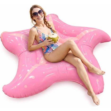 Matelas Gonflable Étoile de Mer pour Piscine, Hamac Aquatique 150 cm en PVC Résistant Flotteur Île de Baignade pour Adultes, Idéal pour Piscine Plage Détente et Fêtes d'Été (1/5)