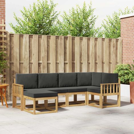 vidaXL Outdoor-Sofagarnitur 6 pcs Weiß und Anthrazit Polyester (1/5)