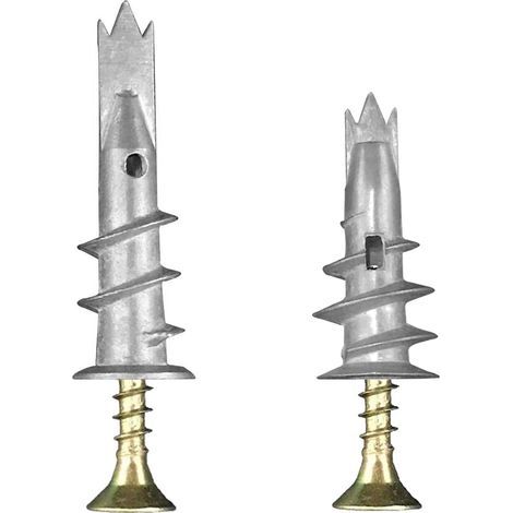 Lot de 70 pièces de fixations pour plaques de plâtre robustes, chevilles et vis murales en métal, ensemble de fixations autoperceuses pour cloison sèche, chevilles brutes pour cavité, ancrage (1/5)