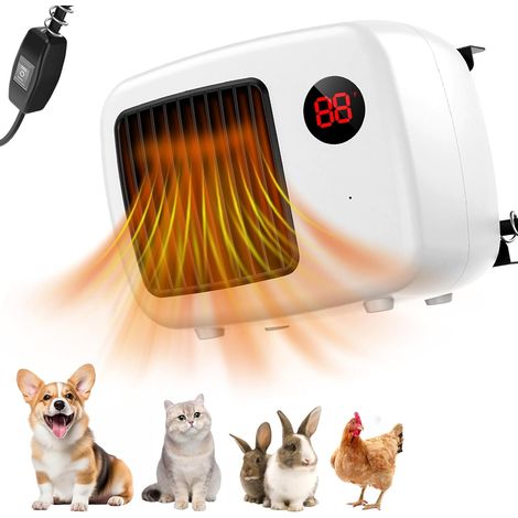 Chauffage de Niche pour Chien 600W avec Thermostat, Chauffage de Niche pour Chien extérieur avec Cordon Anti-mâchouillage, Chauffage de Niche sûr pour poulaillers, clapiers à Lapins (1/5)