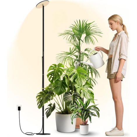 60W LED Horticultural Lamp on Foot, Full Spectrum Indoor Plant Lamp, Adjustable Height up to 216 cm, for Large Plants, Remote Control, Timer 4H/8H/12H (1/5)