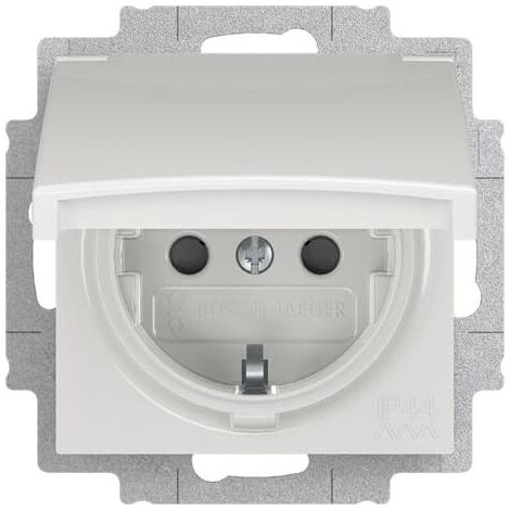 Busch-Jaeger Enchufe SCHUKO® Safety+ con tapa abatible blanco alpino - Busch-balance® SI (20 EUCKBD-914), 2CKA002013A5446